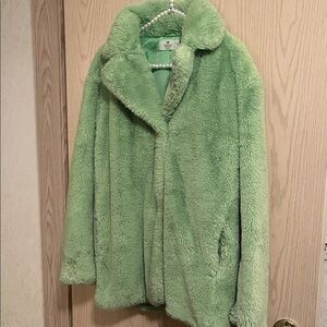 H&M Mint Green Teddy Jacket